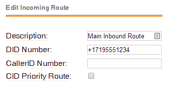 FreePBX Inbound e164 routes